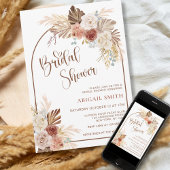 Rustieke Herfst Boho Arch Pampas Grass Vrijgezelle Kaart