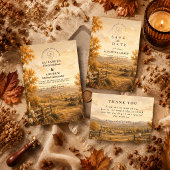 Rustieke Westerse Herfst Bruiloft Save The Date