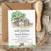 Rustisch Boerderij Dierlijk Baby shower Sparkling Wijnetiket