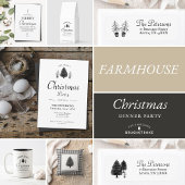 Rustic Christmas Tree Address Etiket