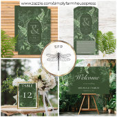 Rustic Fern Green Foliage Emerald Geen Diner All In One Uitnodiging