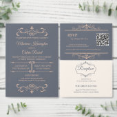Rustiek filigraan, bruiloft all in one uitnodiging (Personaliseer de collectie van deze zelfstandige maker.)