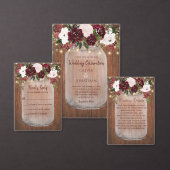 Burgundy Blush Rustic Mason Jar Wedding Napkins Servet (Personaliseer de collectie van deze zelfstandige maker.)