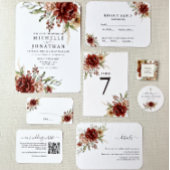 Rustic Boho Floral Wedding RSVP Uitnodiging
