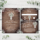 Rustieke Mason Jar Lights Budget Bruiloft RSVP Kaa (Personaliseer de collectie van deze zelfstandige maker.)