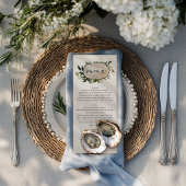 Rustieke bloem- en herten-geweien trouwmenu