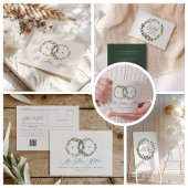 Rustige waterverf florale baard bruiloft save the date