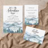 Romantische Landelijke Waterverf Bergen Bomen Brui Servet (Personaliseer de collectie van deze zelfstandige maker.)