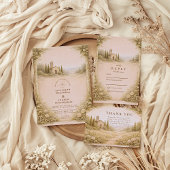 Rustic Garden Chapel Countryside Wedding Kaart