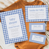 Blue Gingham Check Rustic Boys Baby shower Kartonnen Onderzetters