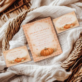 Rustic Gingham Pumpkin Bridal Shower Kaart