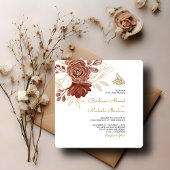 Witte Waterverf Bloemen Rustiek Goud Moslim Favori Ronde Sticker