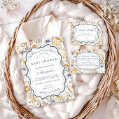 Rustic Golden Field Baby Shower Kaart