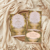 Rustic Grape Garden Countryside Wedding Kaart