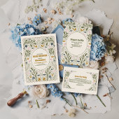 Rustiek Green Woodland Fern Boek voor Baby Informatiekaartje