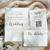 Waterverf Eucalyptus Sage Green Wedding Bedankkaart