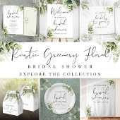 Rustiek groen Elegant Script Bridal Tea Party Papieren Bordje