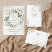 Elegante kalligrafie groen eucalyptus bruiloft acryl uitnodigingen (Personaliseer de collectie van deze zelfstandige maker.)