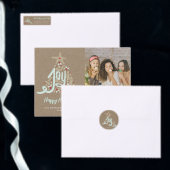 Blauwe Hand getrokken Vrede Vreugde Liefde Kraft R Feestdagenkaart