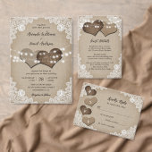 Rustieke Country Wood String Lights Bloemenkant Save The Date (Personaliseer de collectie van deze zelfstandige maker.)