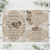 Rustisch landburlap trouwerij kaart (Personaliseer de collectie van deze zelfstandige maker.)