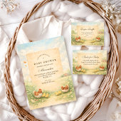 Rustic Hen and Chicks Baby Shower Kaart