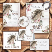Rustiek Paard Baby shower Bedankkaart