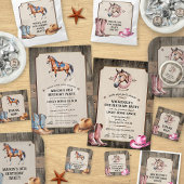 Rustiek Roze Paardrijden Verjaardagsfeest Servet