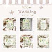 Rustiek Italiaans eten bruiloft Waterverf Kaart