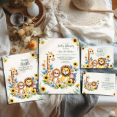 Rustic Oerwoud Safari Animals Baby shower Papieren Bordje