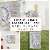 Sweet Oerwoud Safari Elephant Baby shower Dank u Bedankkaart