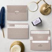 Rustic Kraft & White Lace Save the Date (Personaliseer de collectie van deze zelfstandige maker.)