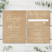 Rustieke Kraft Elegant Handtekening Script Bruilof Servet (Personaliseer de collectie van deze zelfstandige maker.)