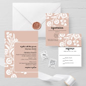 Rustieke kanten bruiloft kaart