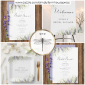 Rustieke Lavendel & Sage Bruidslunch Kaart