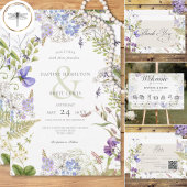 Rustieke Lavendel & Sage Wildbloemen Wit Kaart