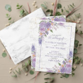 Rustieke Lavendel Sering Goud Bloemendesign Vertra Aankondigingskaart (Personaliseer deze collectie van deze onafhankelijke maker. Test)