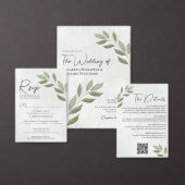 Wistful Green Leaves Wedding Zitting Chart Kaart (Personaliseer de collectie van deze zelfstandige maker.)
