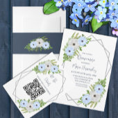 Rustic Light Blue and White Floral Quinceañera Etiket