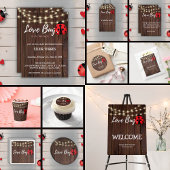 Rustic Love Bug Baby shower Bedankkaart