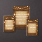 Rustic Mason Jar String Lights Wedding Kaart (Personaliseer de collectie van deze zelfstandige maker.)