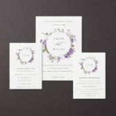 Rustic Meadow Lila Bloemenkrans Gelofte Vernieuwin Kaart (Personaliseer de collectie van deze zelfstandige maker.)