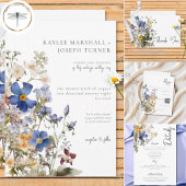 Rustieke weide Wildbloemen Paarse Waterverf Kaart