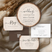 Rustic Modern Wood Natural Elegant Barn Wedding Kaart