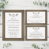 Land Rustic Monogram Branch & Burlap Wedding Servet (Personaliseer de collectie van deze zelfstandige maker.)