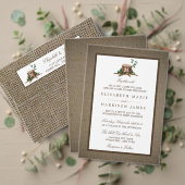 Landelijke bijtende monogramboom en bunkerbruiloft servet (Personaliseer deze collectie van deze onafhankelijke maker. Test)