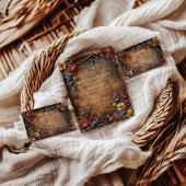 Rustic Moody Autumn Floral Bridal Shower Kaart