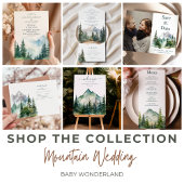 Foto Rustiek Bergbos Evergreen Tree Bruiloft Save The Date