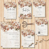 Rustiek Neutraal & Roze Bloemen Drop Save The Date