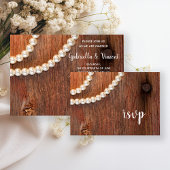 Rustic Pearls Country Barn Wedding Save the Date Kaart
